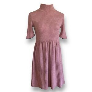 Free People FP Beach pullover short sleeve mock neck dress with back cutout M